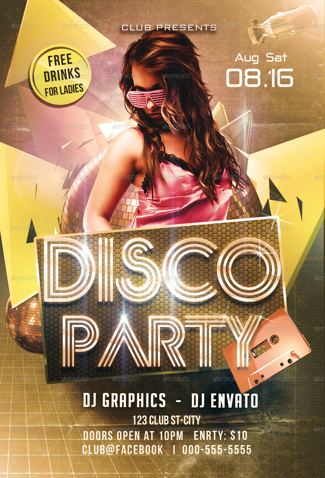 Disco Party Flyer Template Print Templates GraphicRiver